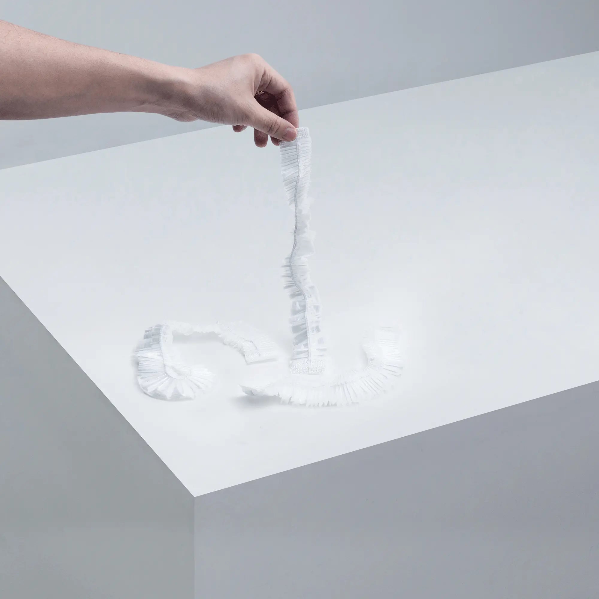 Elastic Band Trash Bags (50 Pcs, Clear)