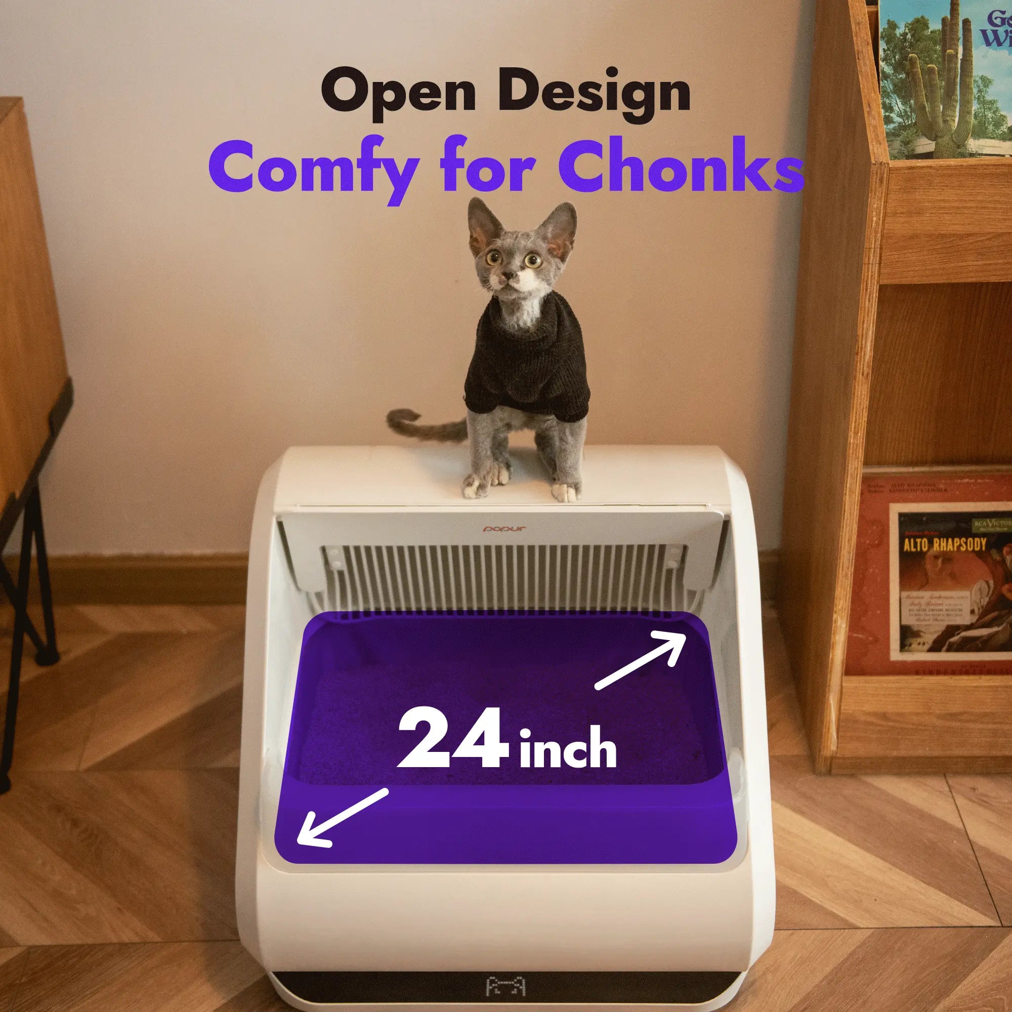 Popur X5 pic02 open design and 24 inch litter tray